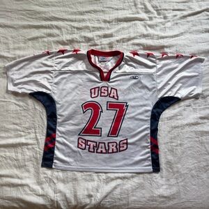Vintage Athletic Knit 🇺🇸 Stars Hockey Jersey #27 White Men’s Large Made in 🇨🇦